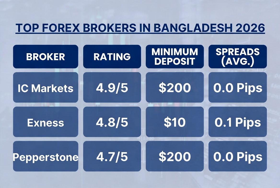Best Forex Brokers in Bangladesh 2026 Comparison - Low Spread & Regulation